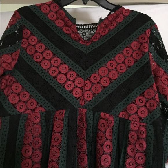 NWT olive/Red/Black Lace Dress - Picture 4 of 7